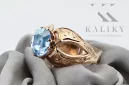 Ring Vintage style Aquamarine Original Vintage 14K Rose Gold vrc135r